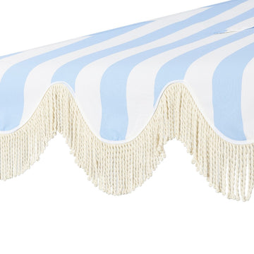 Beverly 9 ft. Designer Classic Scalloped Fringe Half Market Patio Umbrella